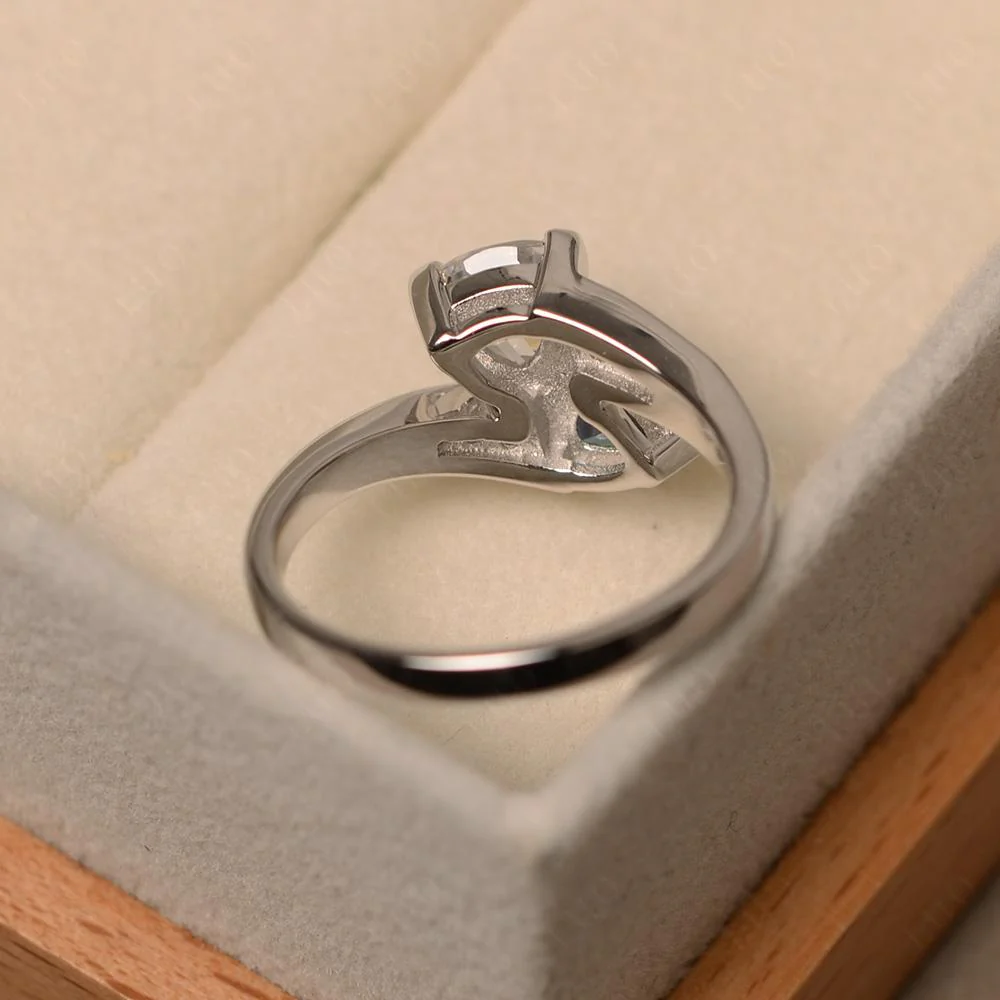 Alexandrite and White Topaz Two Stone Bypass Ring - Image 33