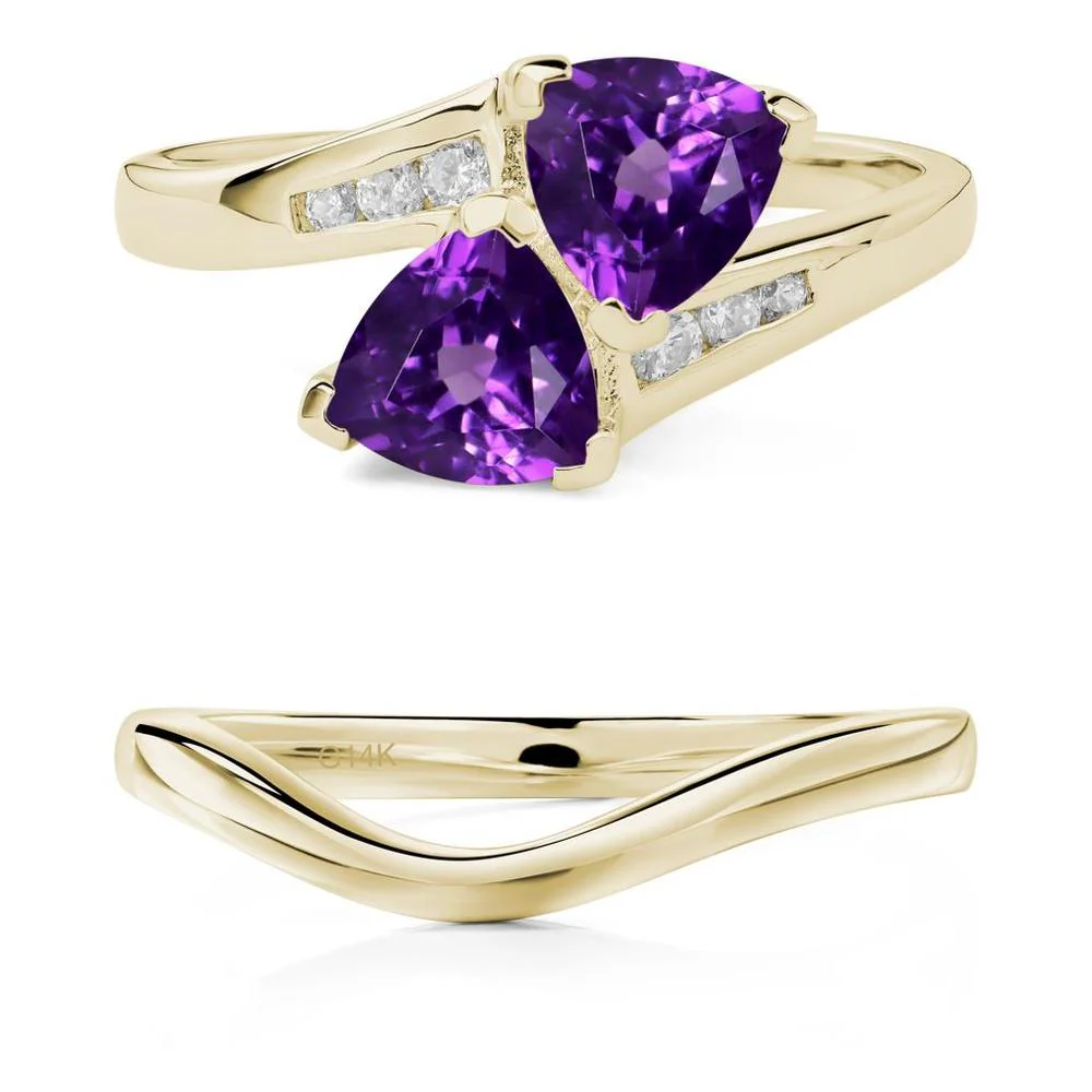 2 Stone Amethyst Mothers Ring - Image 15