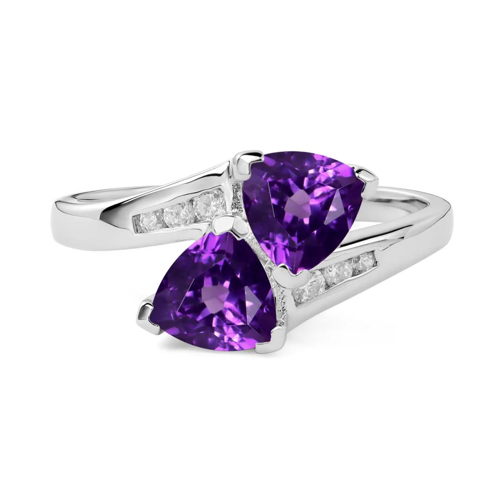 2 Stone Amethyst Mothers Ring - Image 3
