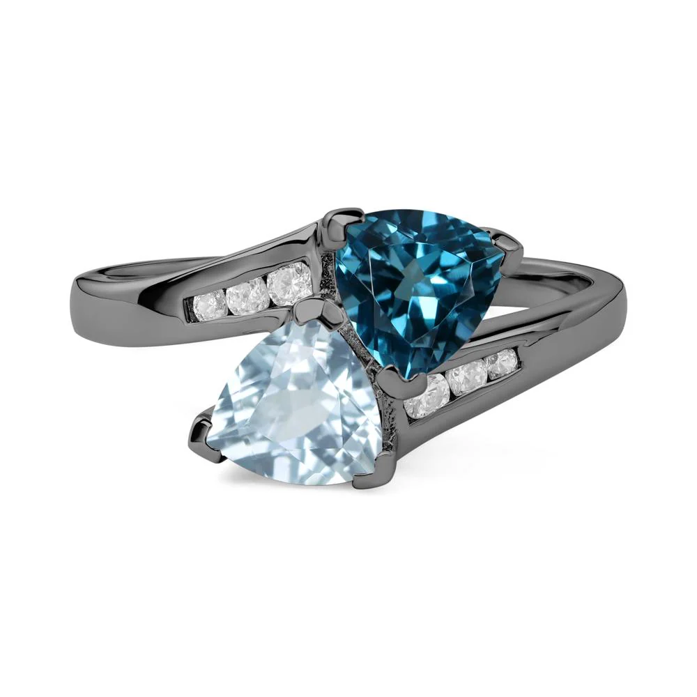London Blue Topaz and Aquamarine Ring - Image 2