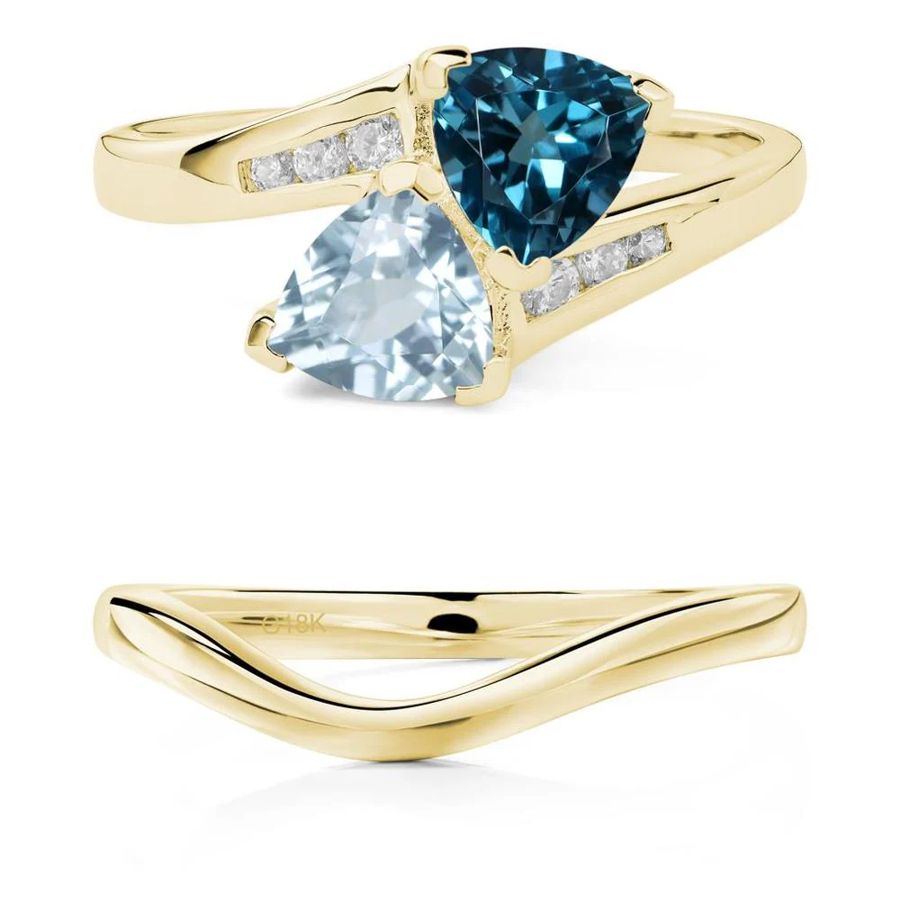London Blue Topaz and Aquamarine Ring - Image 21