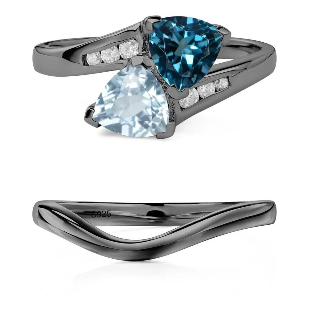 London Blue Topaz and Aquamarine Ring - Image 23