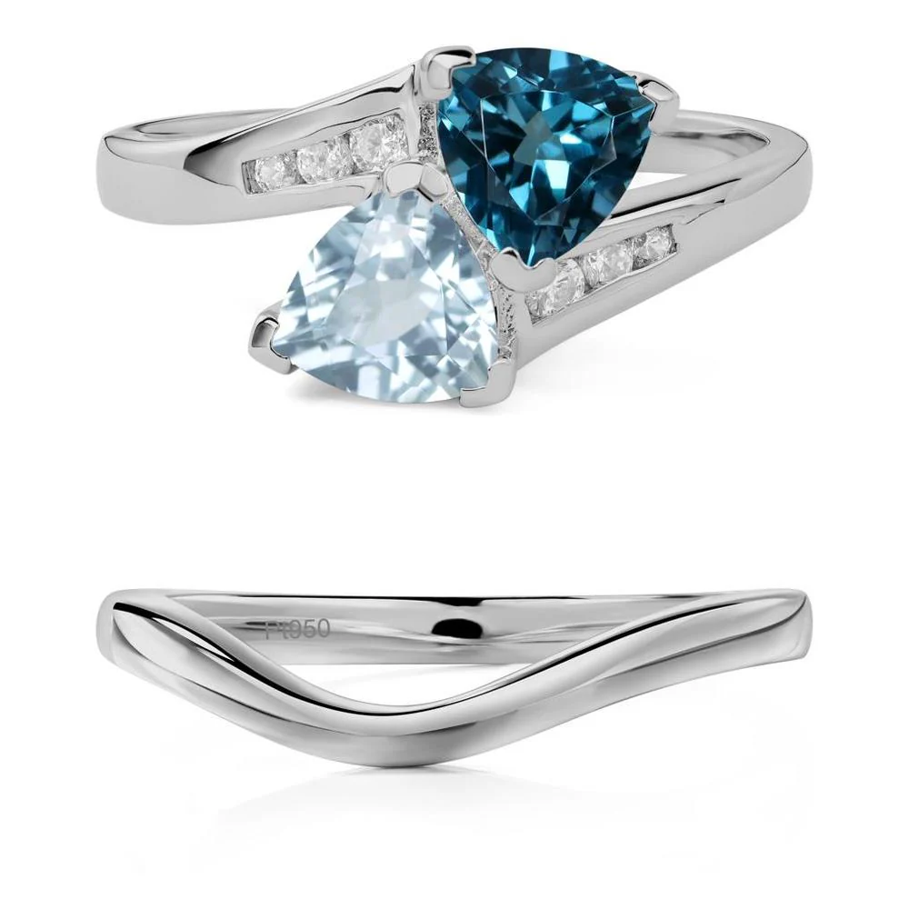 London Blue Topaz and Aquamarine Ring - Image 25