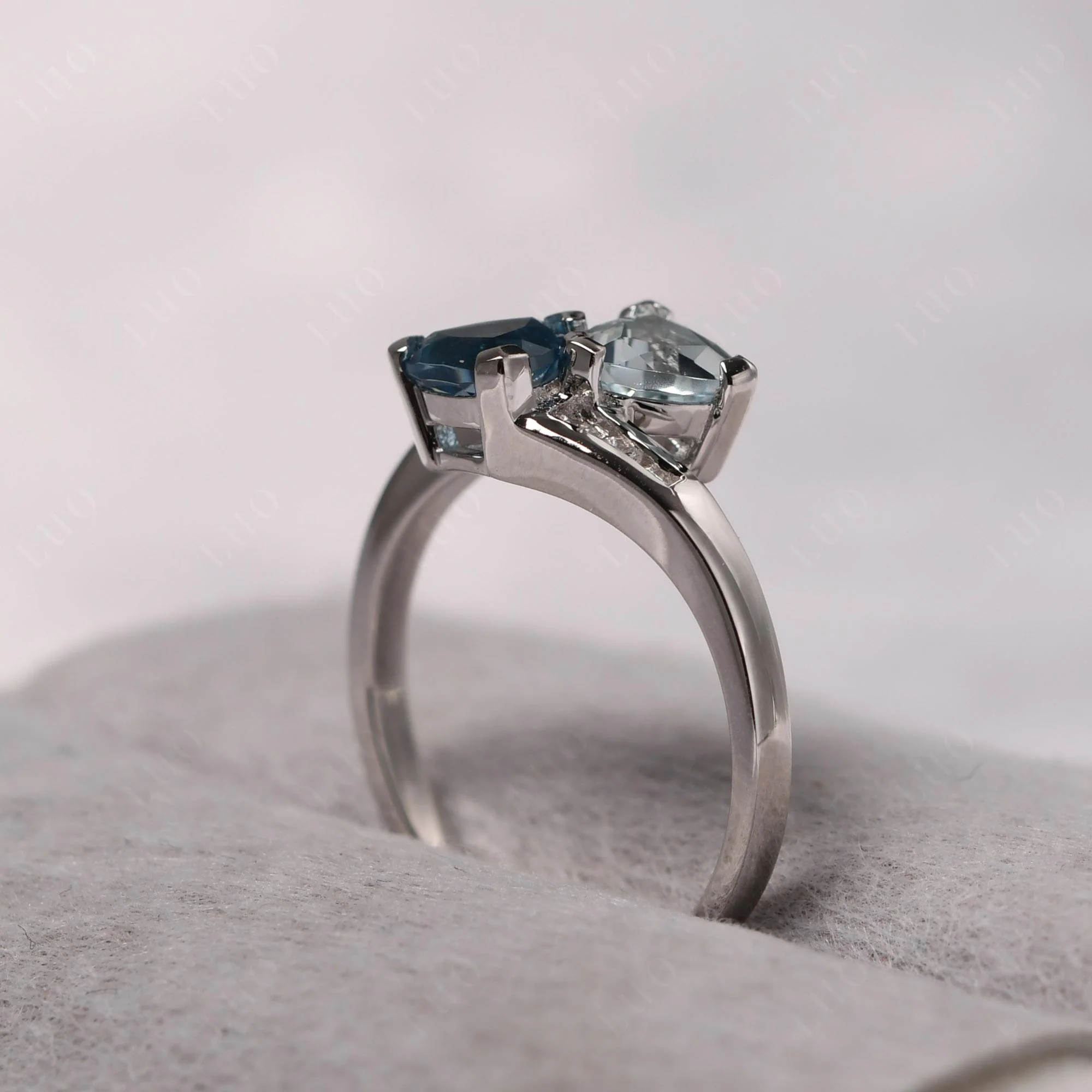 London Blue Topaz and Aquamarine Ring - Image 32