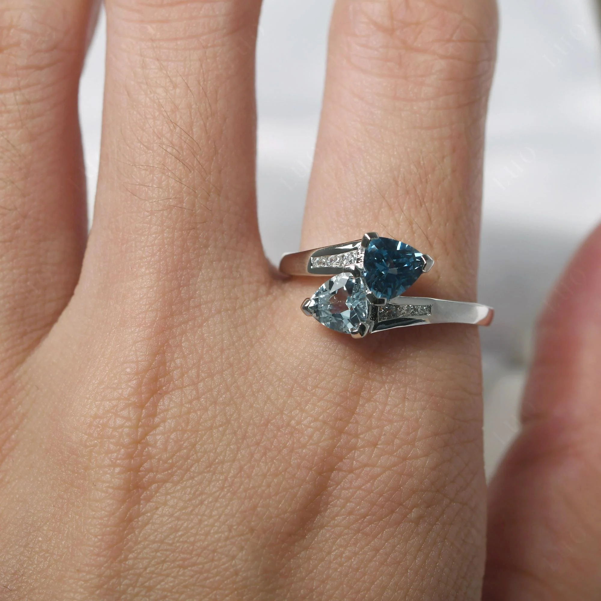 London Blue Topaz and Aquamarine Ring - Image 33