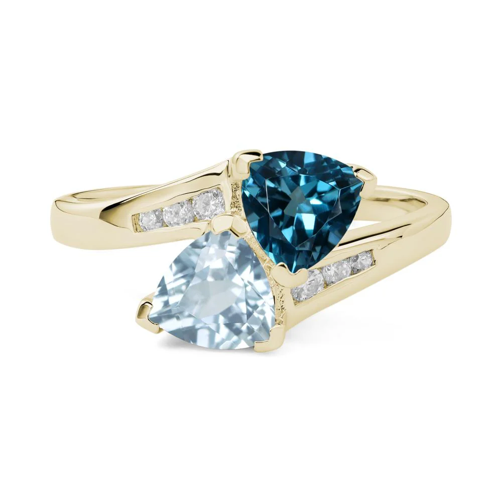 London Blue Topaz and Aquamarine Ring - Image 4