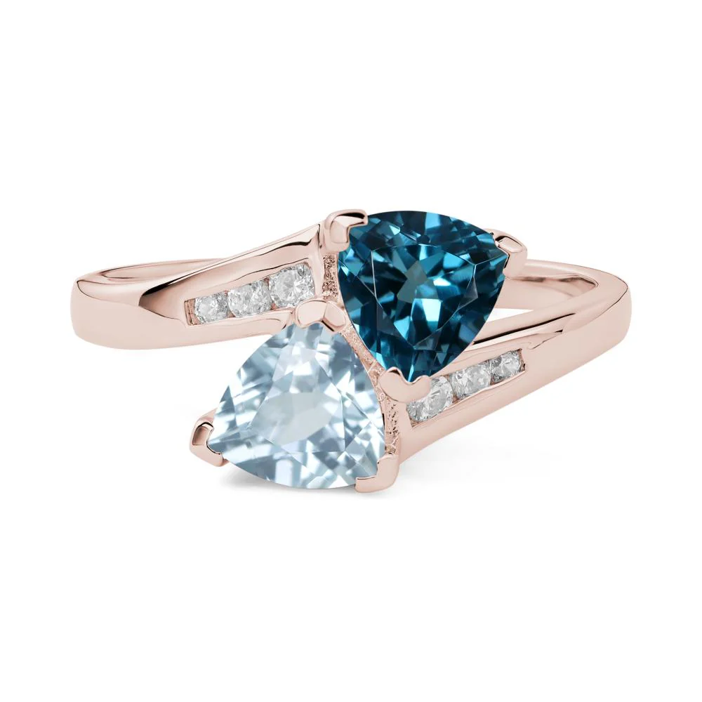 London Blue Topaz and Aquamarine Ring - Image 5