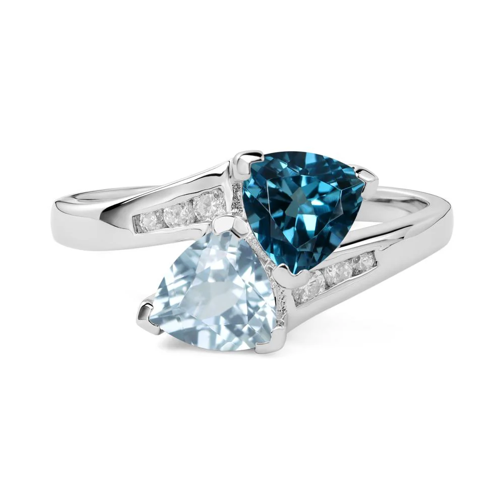 London Blue Topaz and Aquamarine Ring - Image 6
