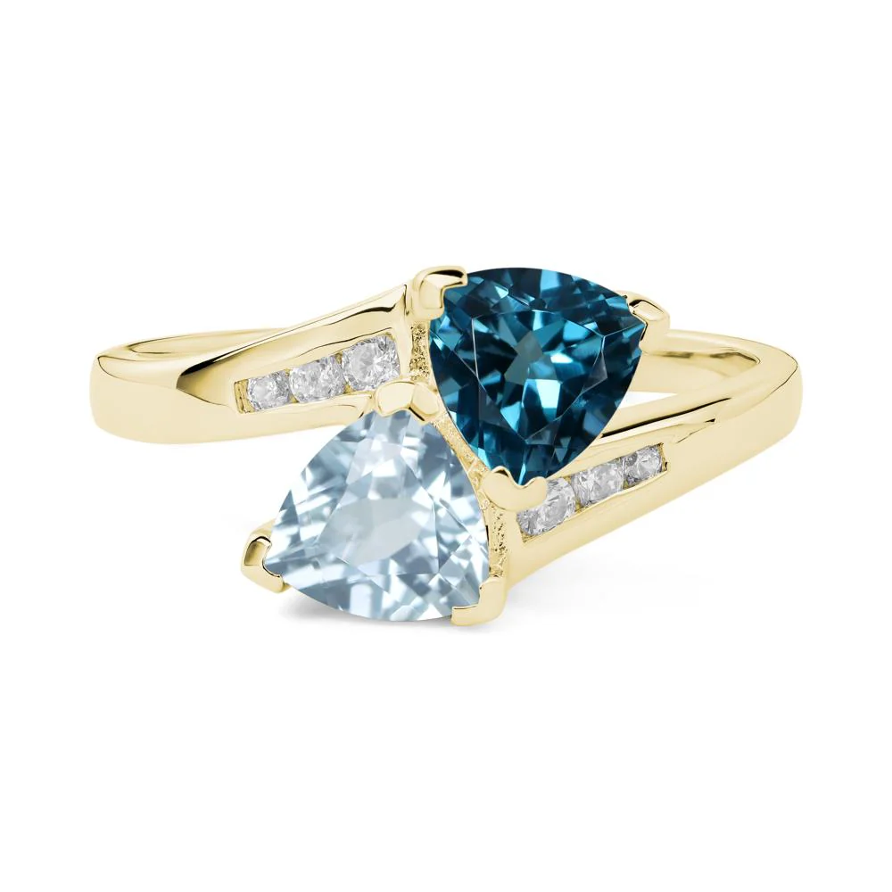 London Blue Topaz and Aquamarine Ring - Image 7