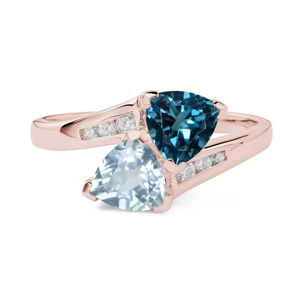 London Blue Topaz and Aquamarine Ring - Image 8
