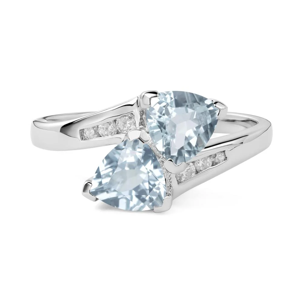 2 Stone Aquamarine Mothers Ring - Image 6