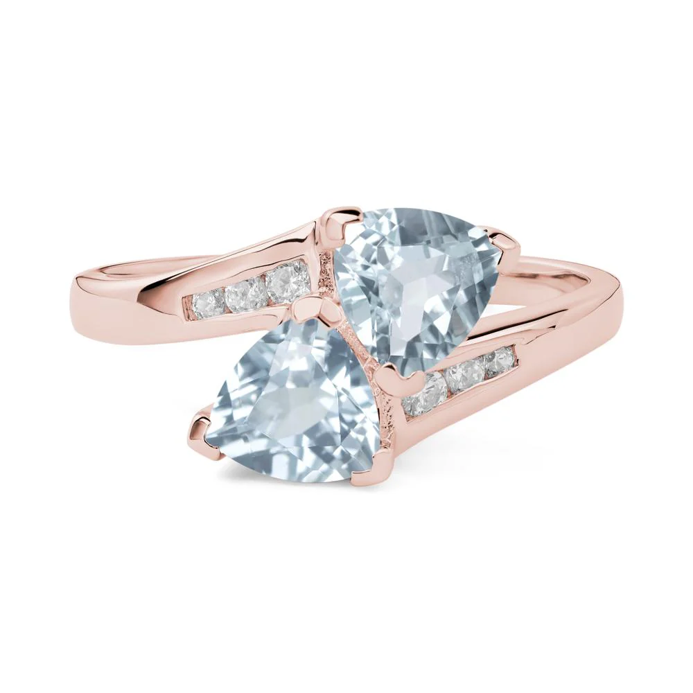 2 Stone Aquamarine Mothers Ring - Image 8