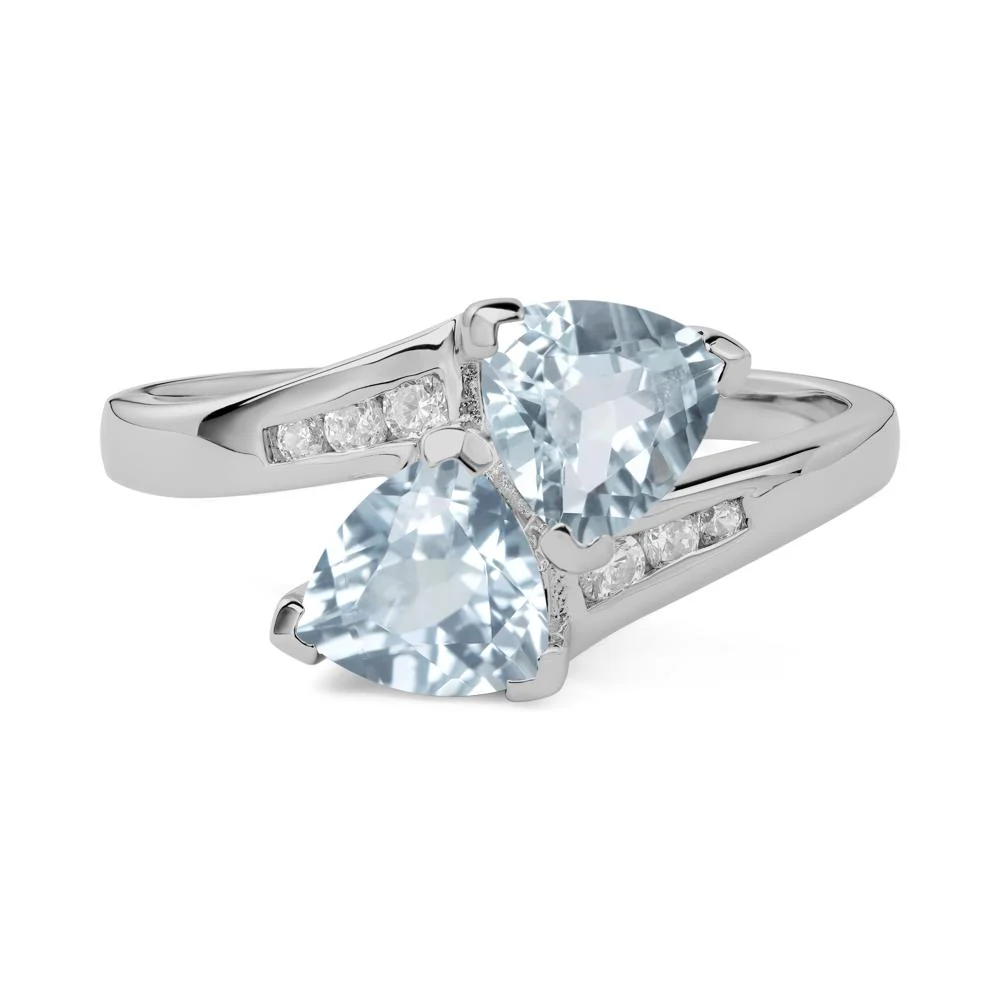 2 Stone Aquamarine Mothers Ring - Image 9
