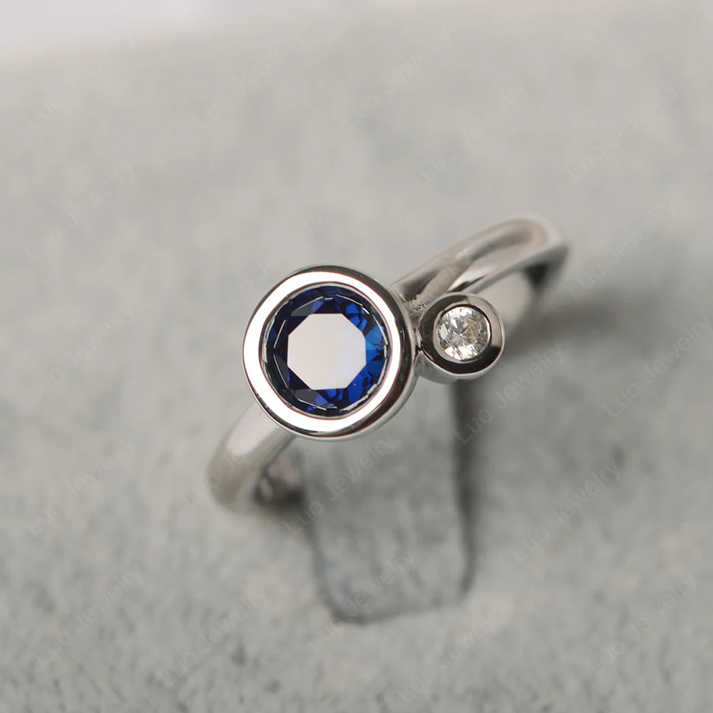 2 Stone Bezel Set Sapphire Mothers Ring