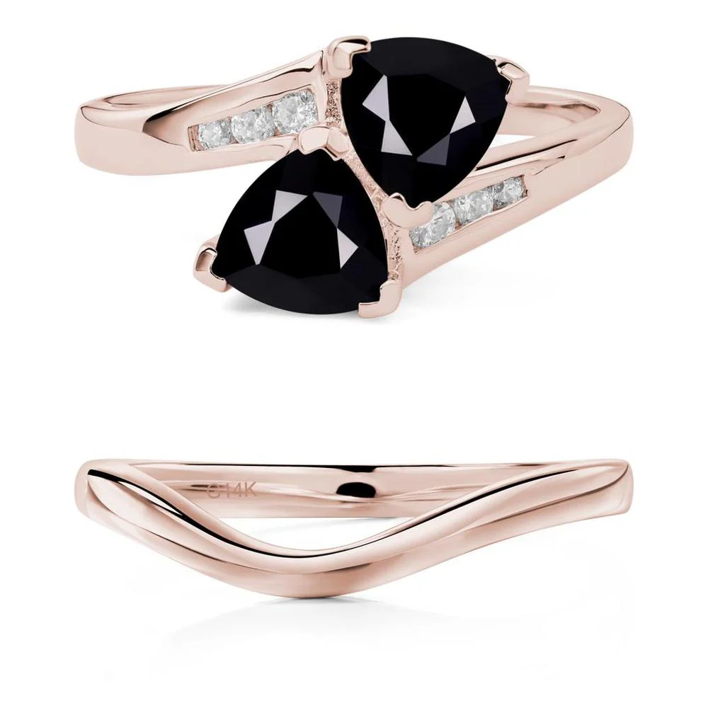 Black Spinel Bypass Ring - Image 11