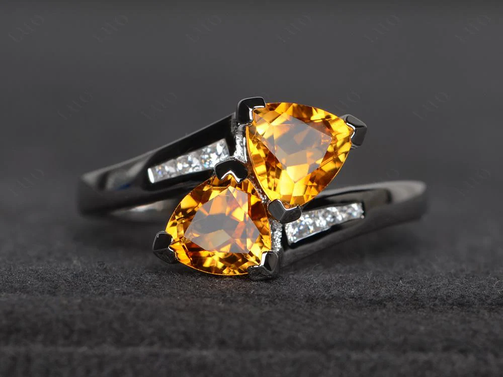 Citrine Two Stone Bypass Ring - Image 29