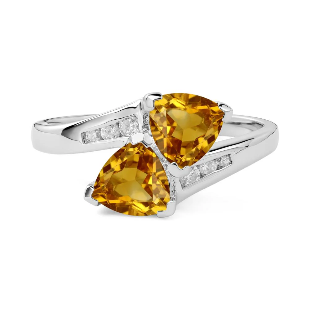 Citrine Two Stone Bypass Ring - Image 6
