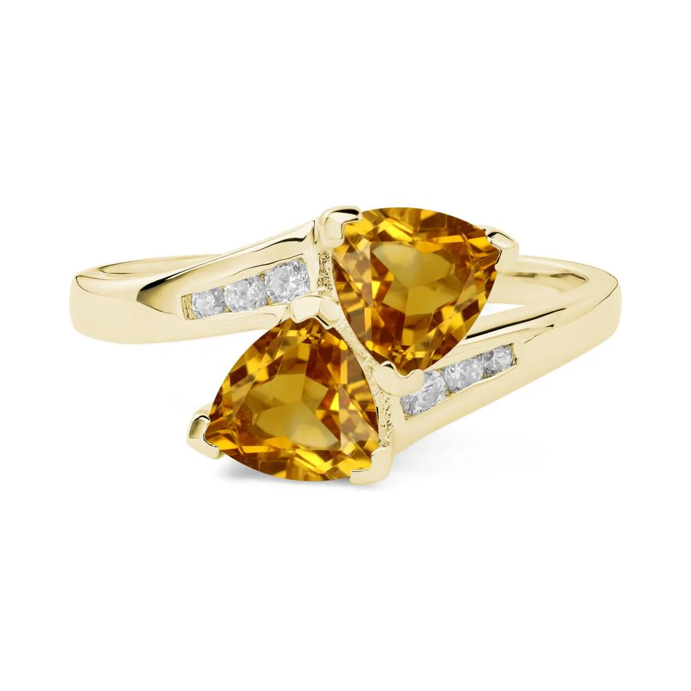 Citrine Two Stone Bypass Ring - Image 7