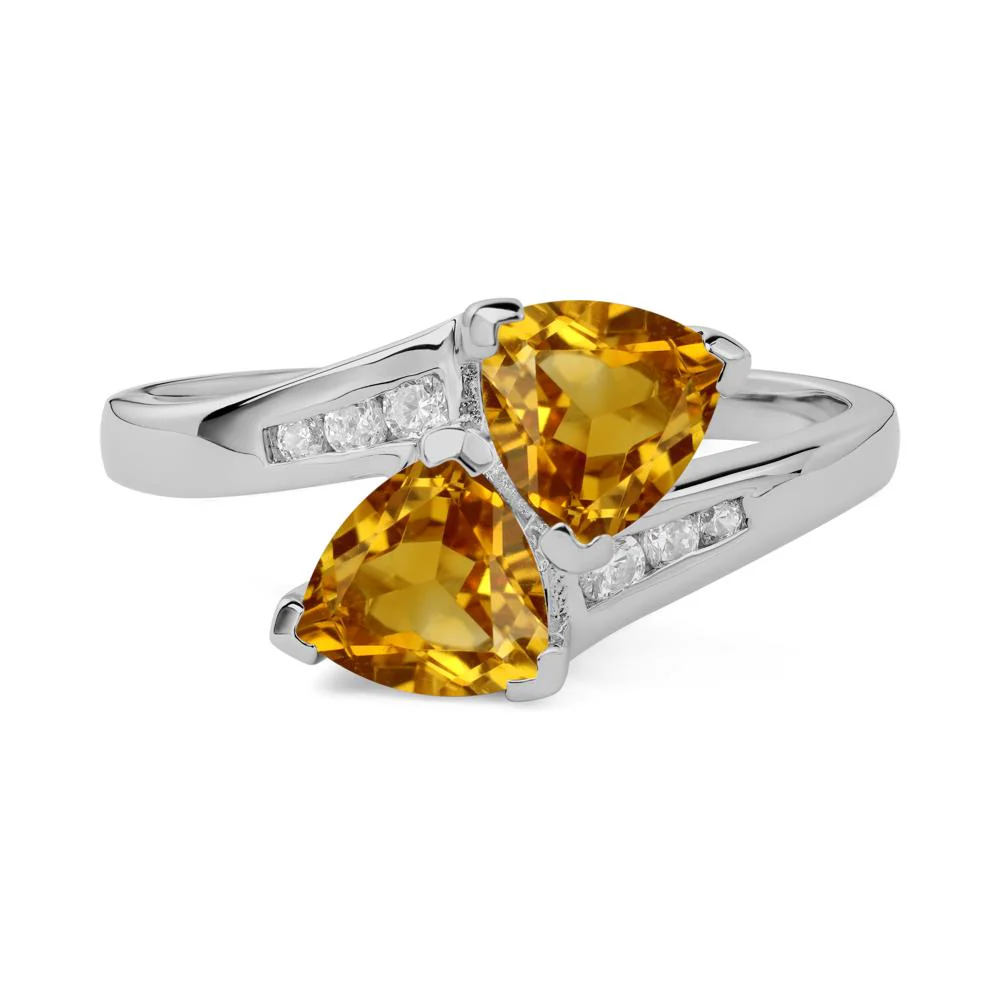 Citrine Two Stone Bypass Ring - Image 9