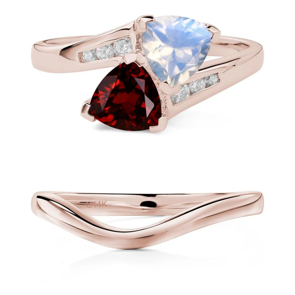 Moonstone and Garnet Ring - Image 11