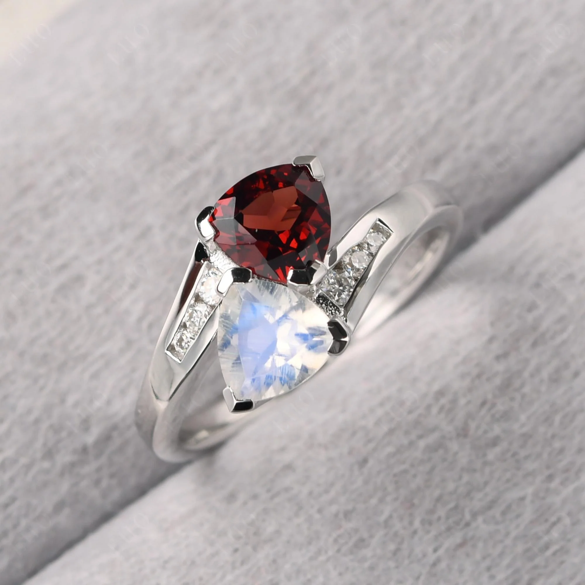 Moonstone and Garnet Ring - Image 29