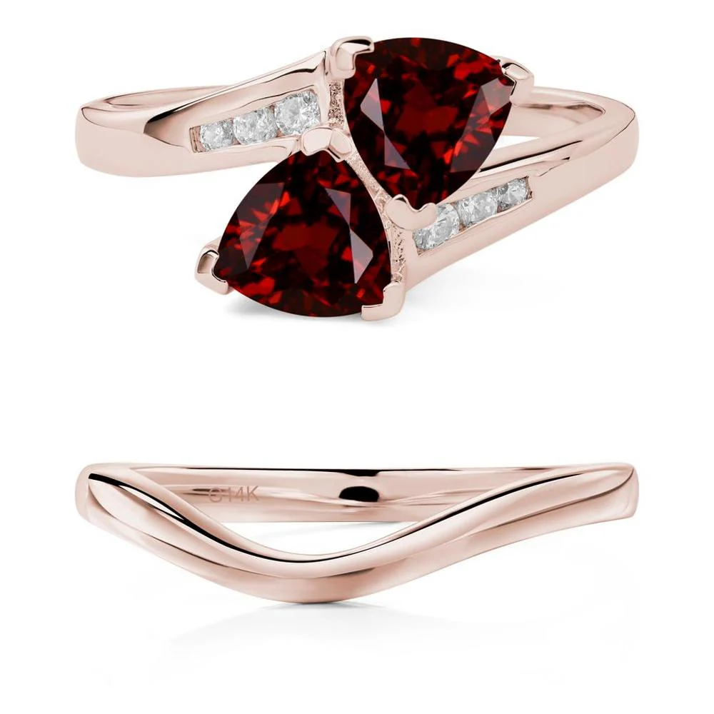 Garnet Two Stone Bypass Ring - Image 11