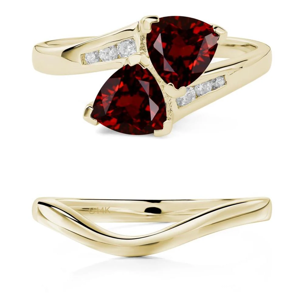 Garnet Two Stone Bypass Ring - Image 15