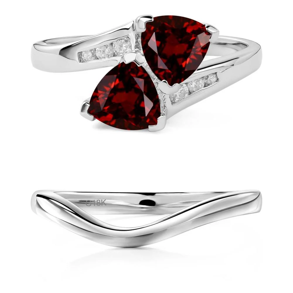 Garnet Two Stone Bypass Ring - Image 19