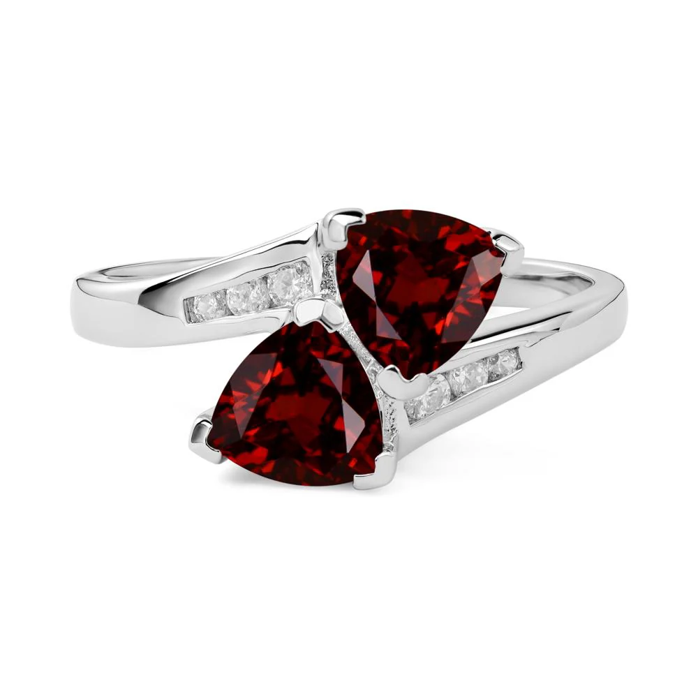 Garnet Two Stone Bypass Ring - Image 3