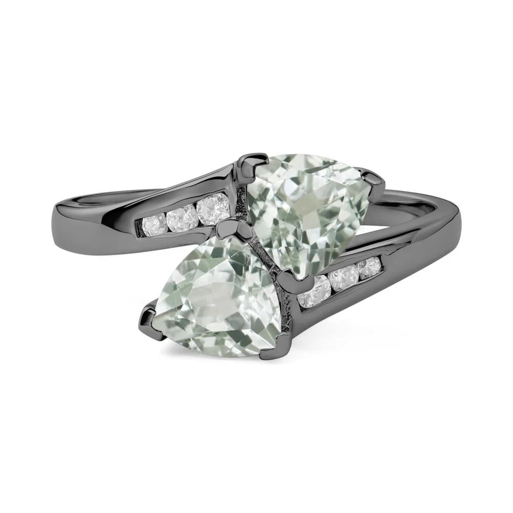 Green Amethyst Bypass Ring - Image 2