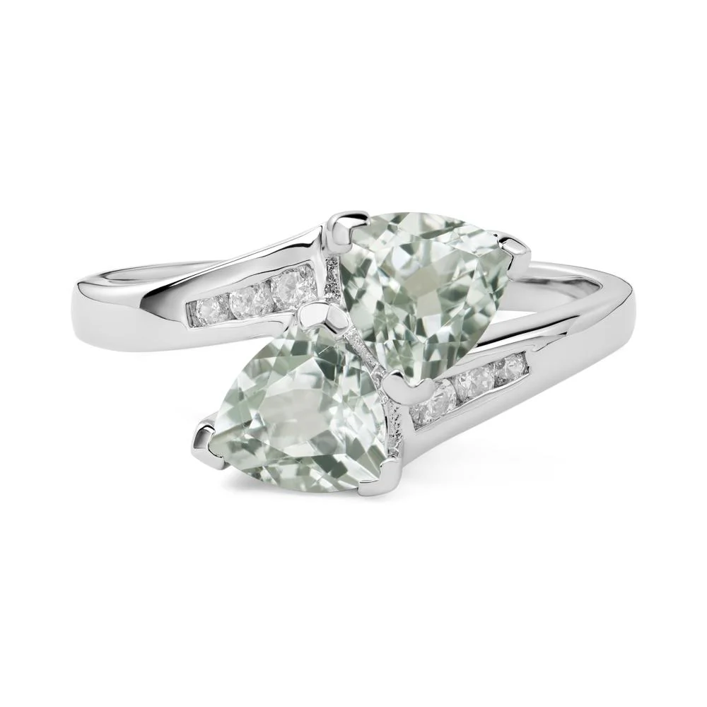 Green Amethyst Bypass Ring - Image 3