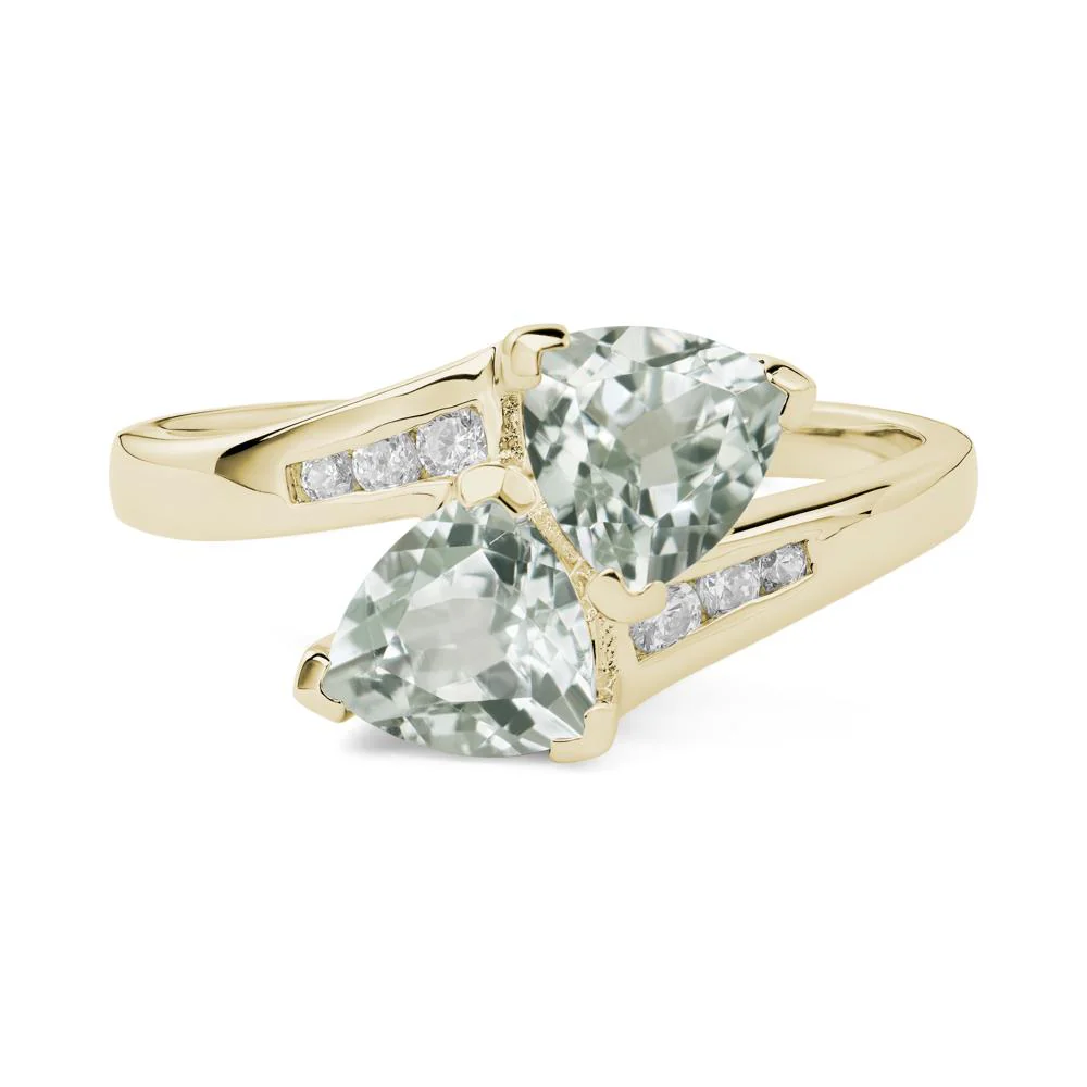 Green Amethyst Bypass Ring - Image 4