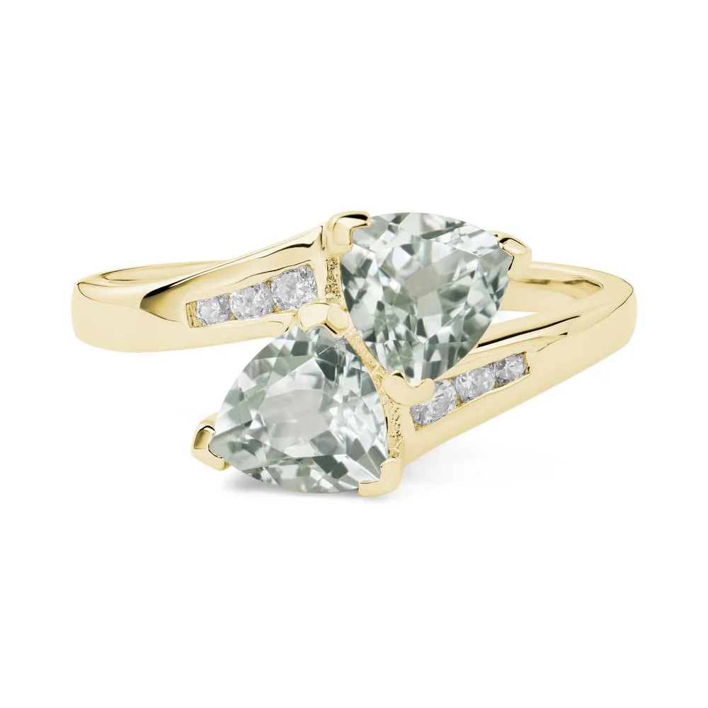Green Amethyst Bypass Ring - Image 7