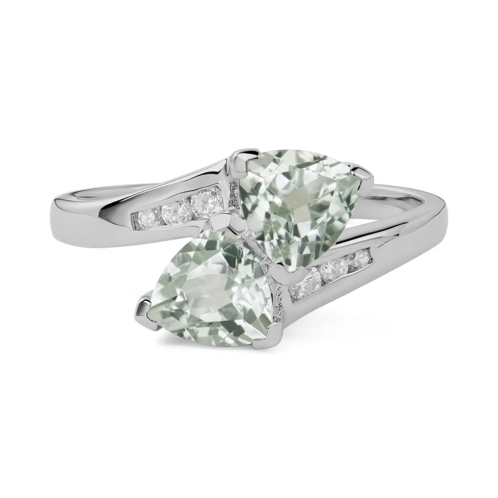 Green Amethyst Bypass Ring - Image 9