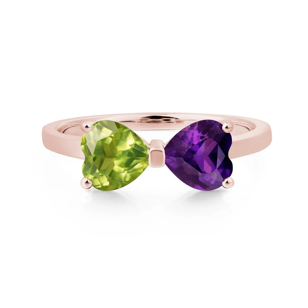 Heart Amethyst and Peridot Ring - Image 9