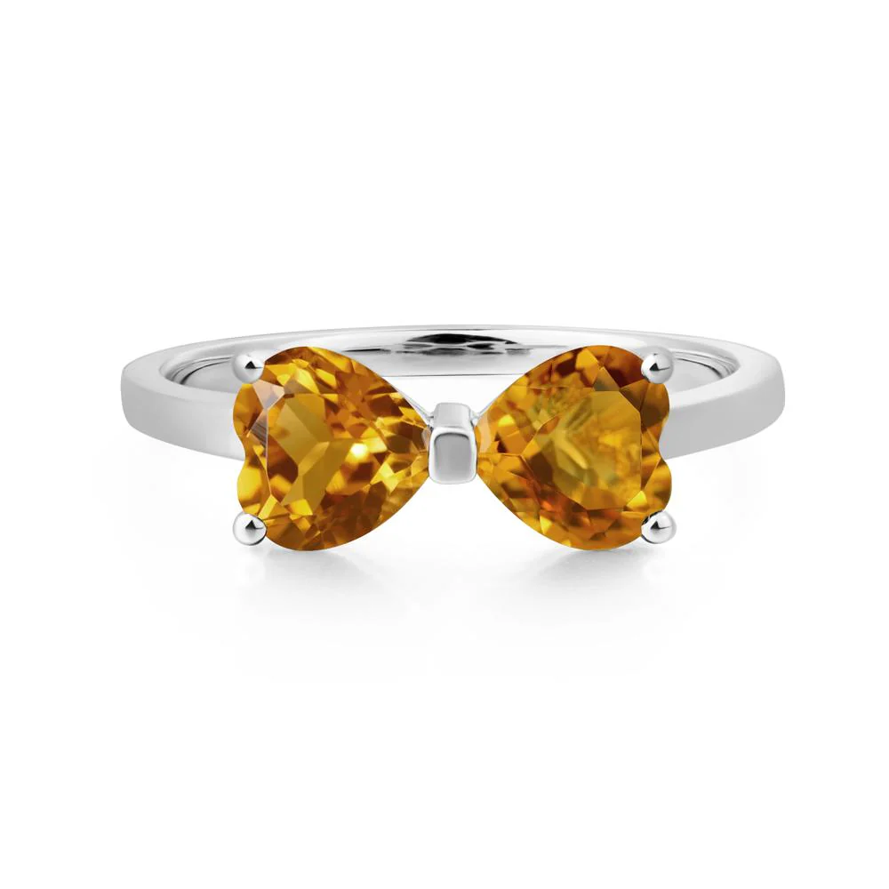 Two Stone Heart Citrine Ring - Image 3