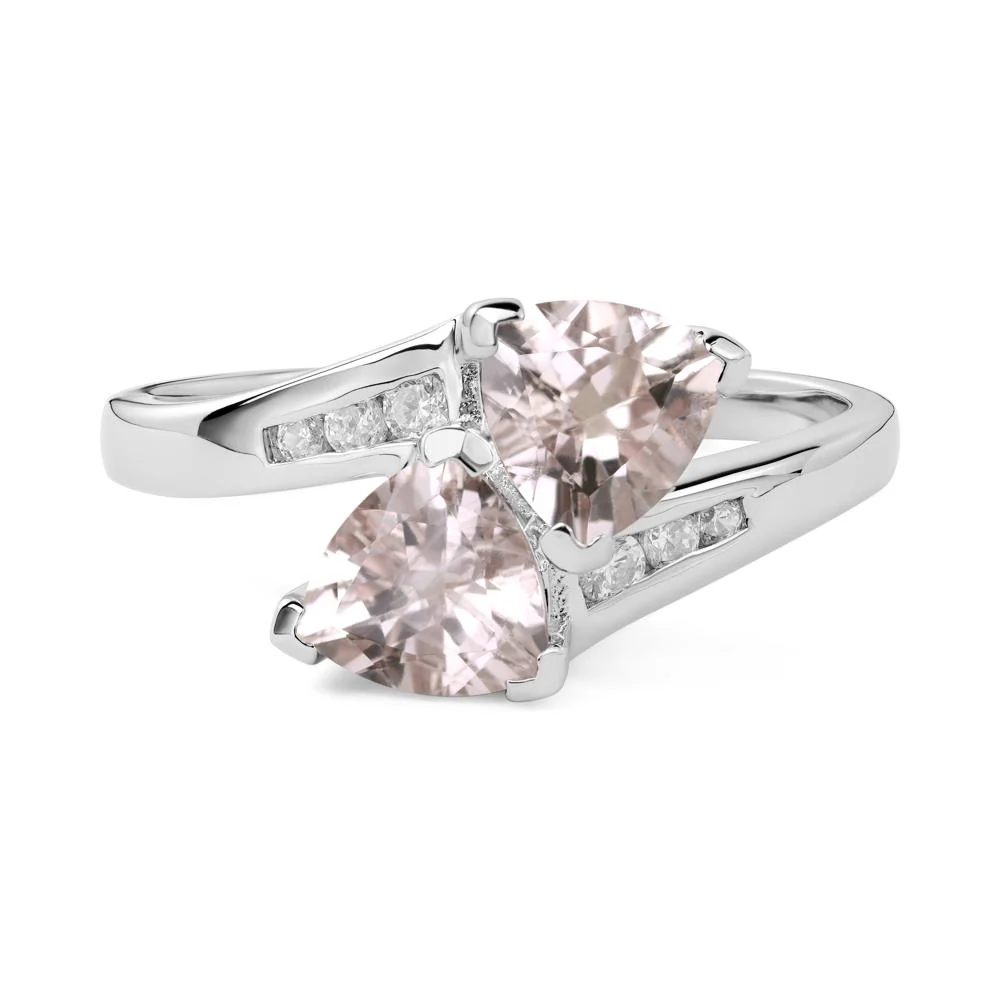 2 Stone Morganite Mothers Ring