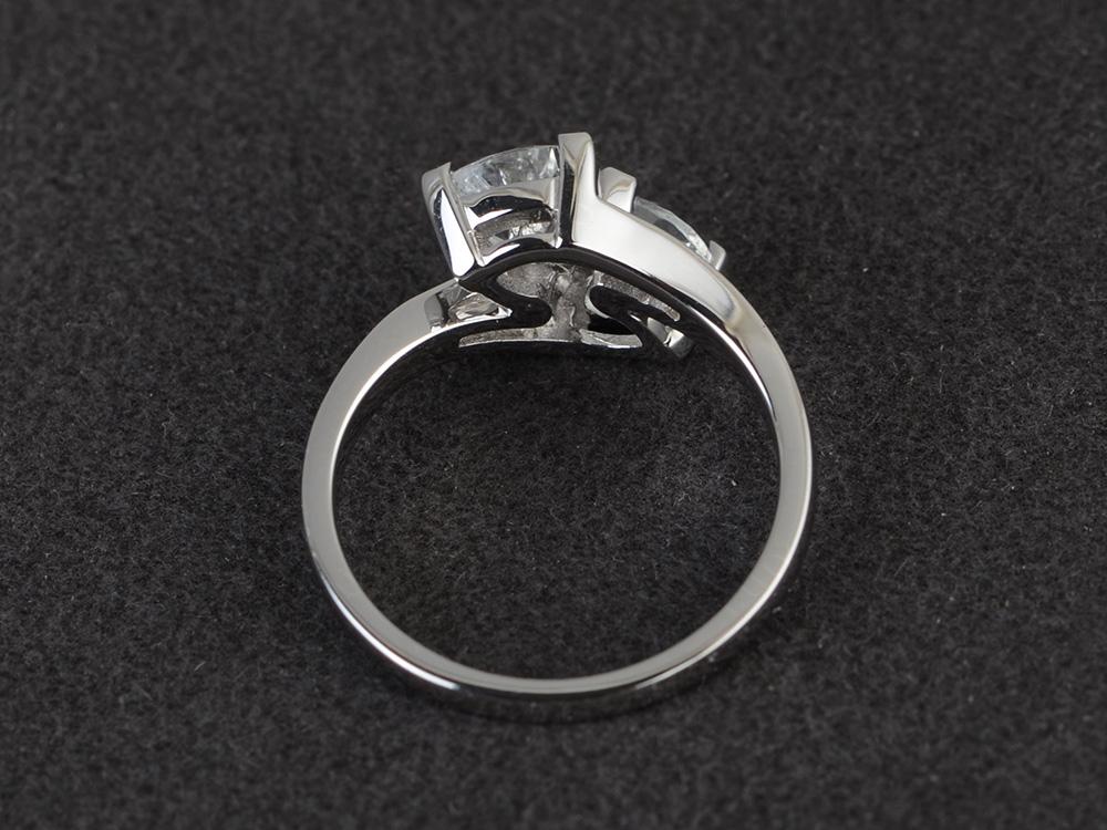 White Topaz Two Stone Bypass Ring - Image 31