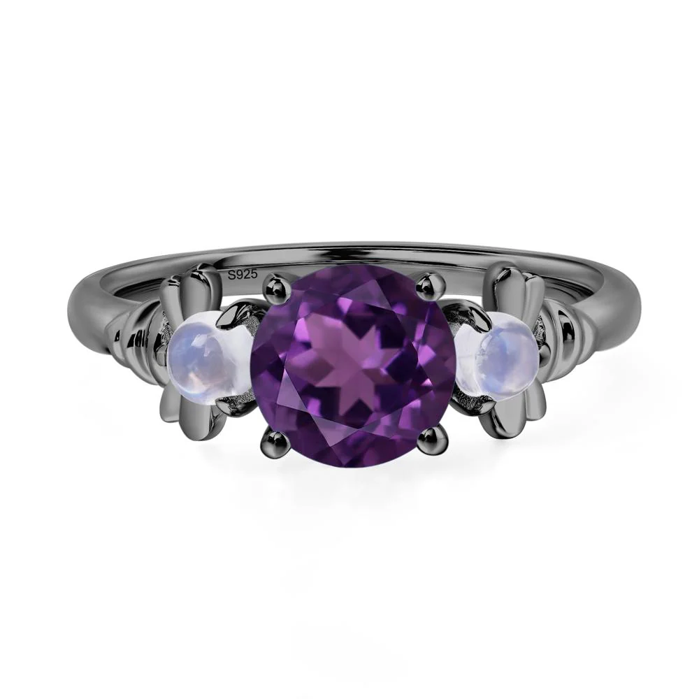Amethyst and Moonstone Honey Bee Ring - Image 3