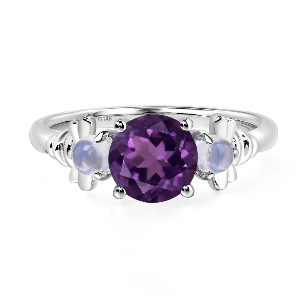 Amethyst and Moonstone Honey Bee Ring - Image 4