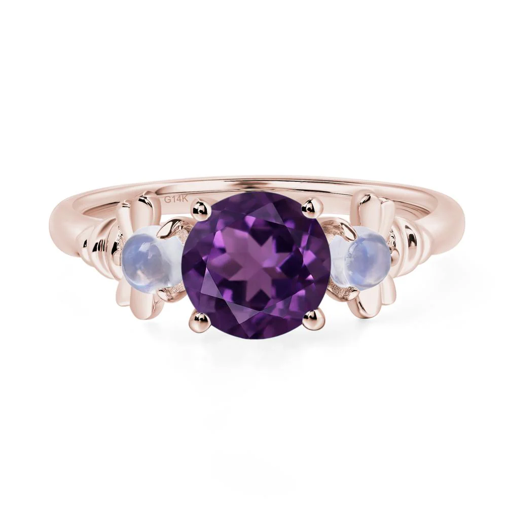 Amethyst and Moonstone Honey Bee Ring - Image 5