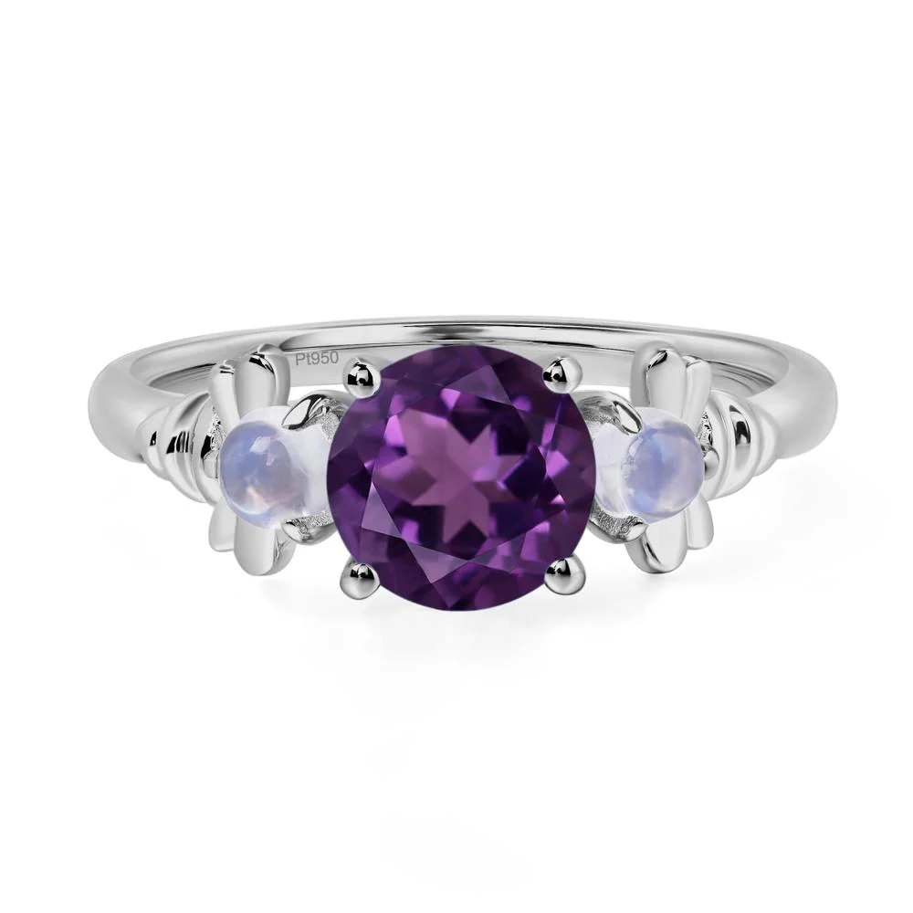Amethyst and Moonstone Honey Bee Ring - Image 6