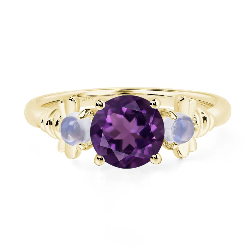 Amethyst and Moonstone Honey Bee Ring - Image 8