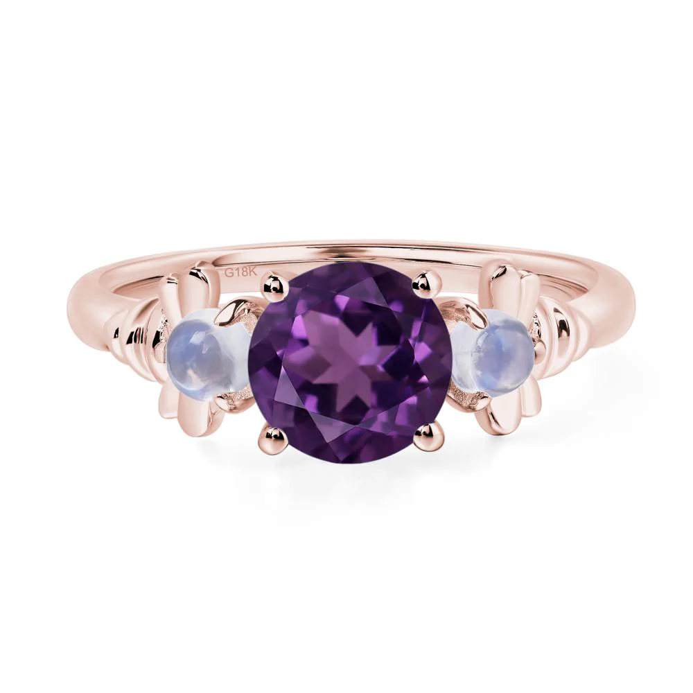 Amethyst and Moonstone Honey Bee Ring - Image 9