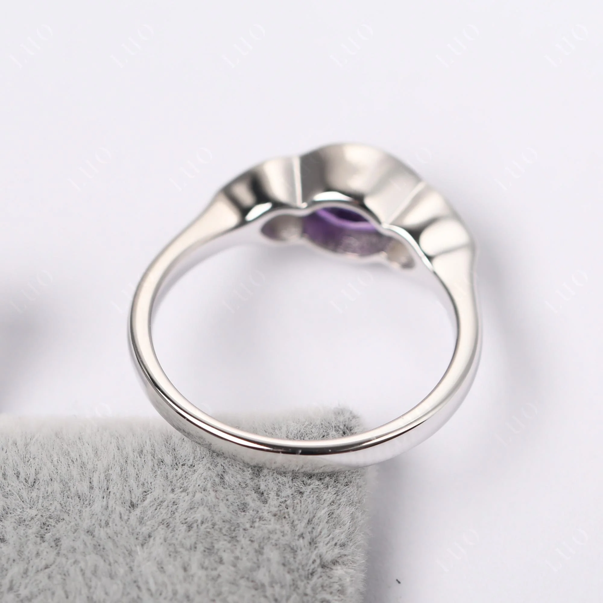 Amethyst Oval Three Stone Engagement Ring - Image 13