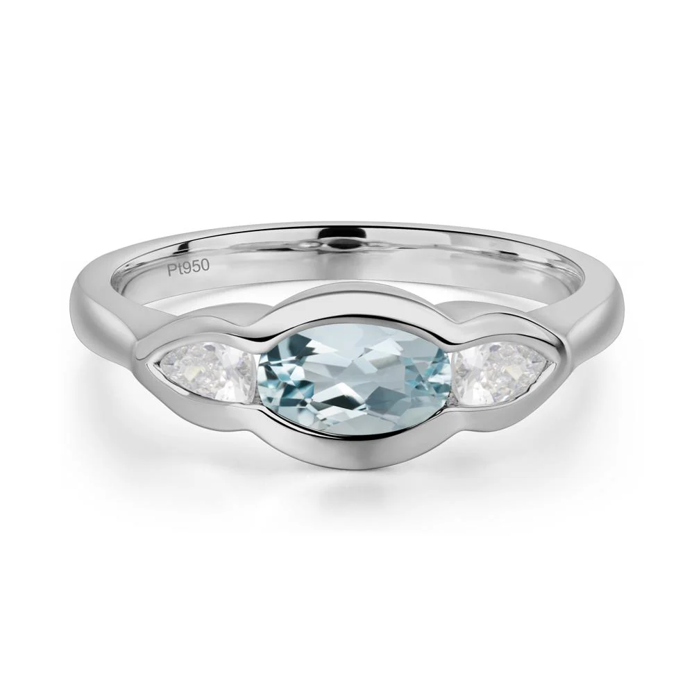 Aquamarine Three Stone Anniversary Ring - Image 7