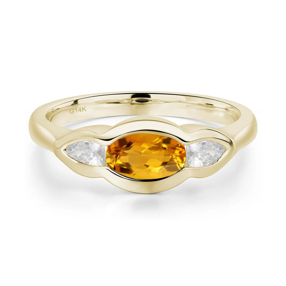 Citrine Oval Three Stone Engagement Ring - Image 8