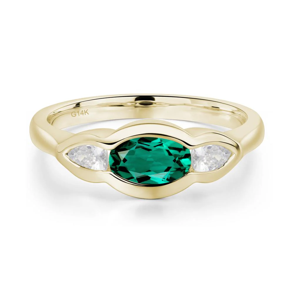 Emerald Three Stone Anniversary Ring - Image 2