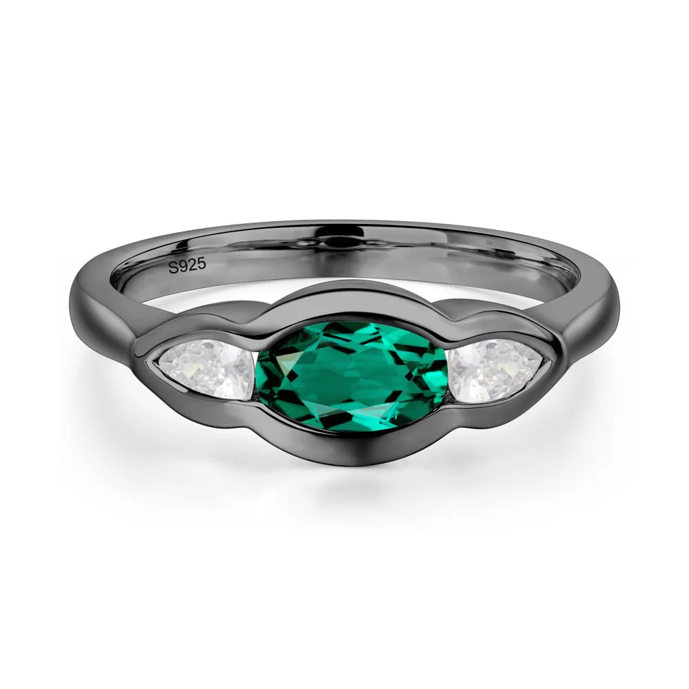 Emerald Three Stone Anniversary Ring - Image 6