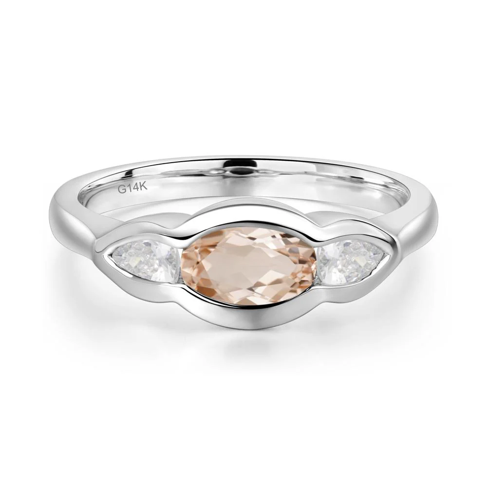 Morganite Three Stone Anniversary Ring
